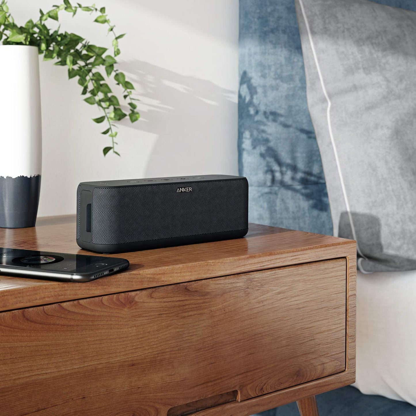 Anker Upgraded Soundcore Boost Bluetooth Speaker with Well-Balanced Sound, BassUp, 12H Playtime, USB-C, IPX7 Waterproof, Wireless Customizable EQ via App, Stereo Pairing, Portable Speaker for Music