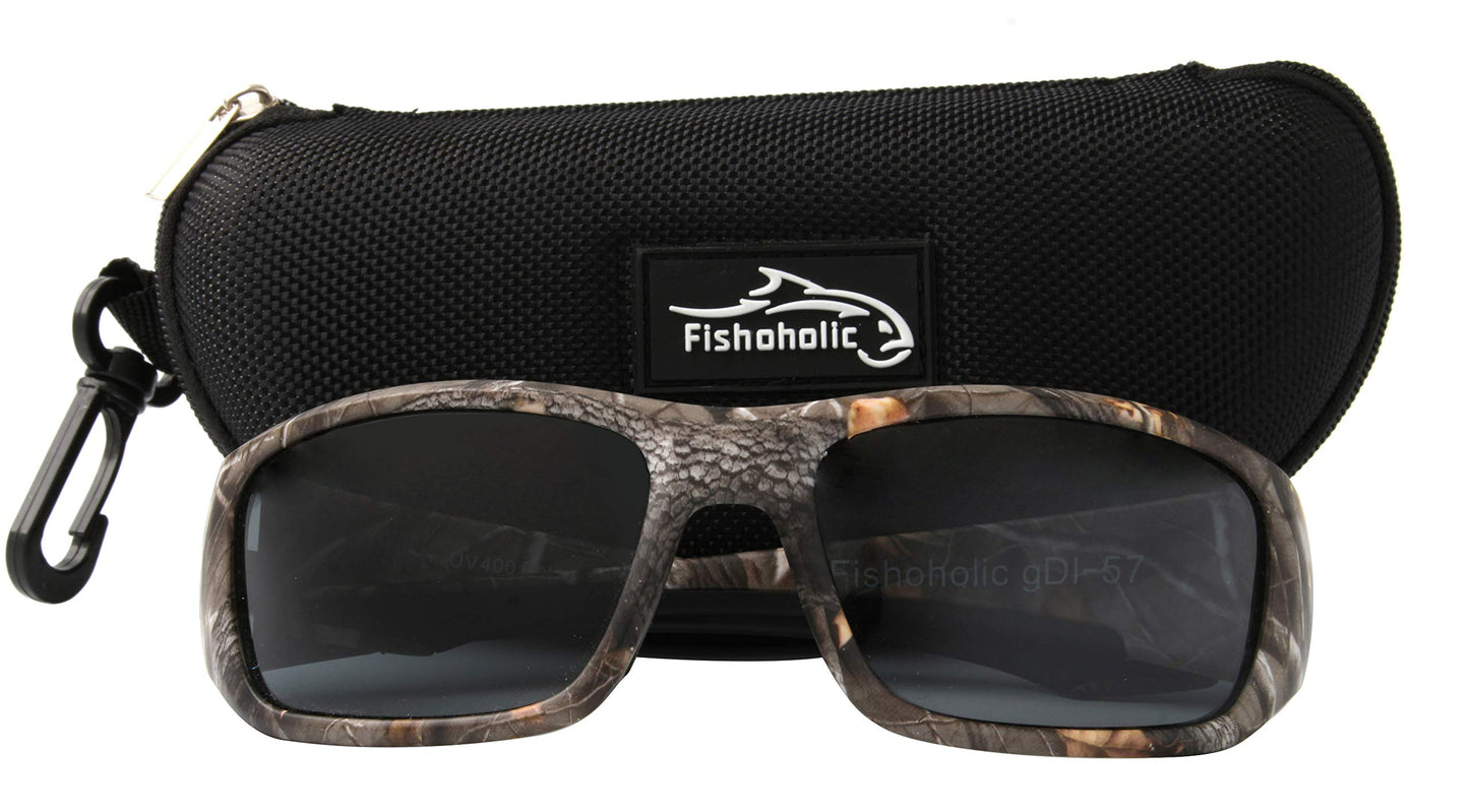 Fishoholic BiFocal - x1.5 x2.0 x2.5 (Reader) - Polarized Bi-Focal Fishing Sunglasses - UV400 Great Fishing Gift for Father Dad (x1.5-CAMO-MB)
