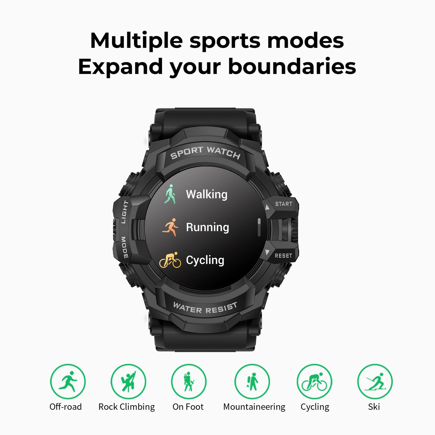 MIDDOW Military Smart Watch with Flashlight (Answer/Make Call) Compass, Heart Rate/Sleep/Pedometer/100+ Sports Modes, Fitness Tracker IP68 Waterproof, Long Battery Life Android & iOS (Black)