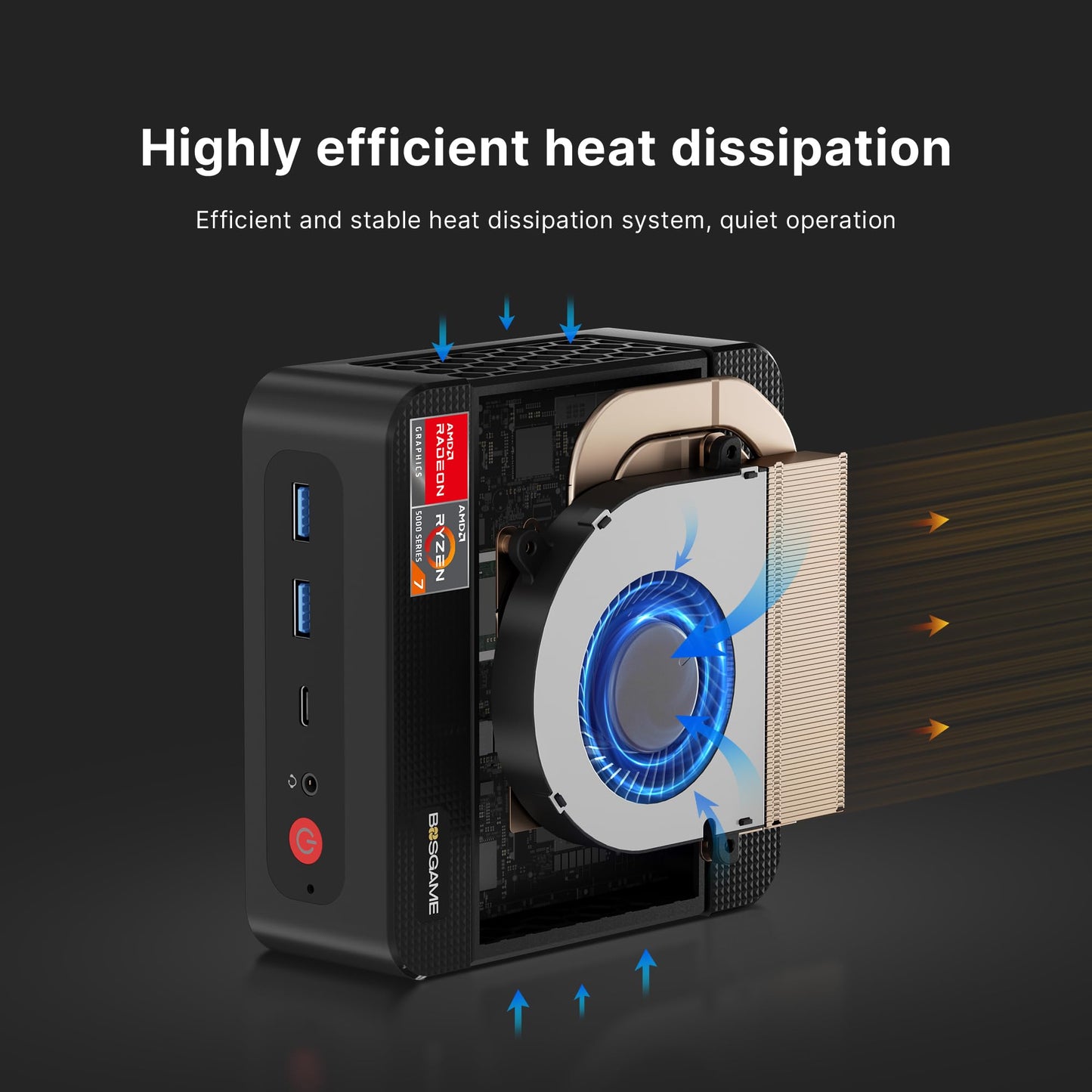 BOSGAME P4 Light Gaming Mini PC, Ryzen 7 5825U, 32GB RAM 1TB SSD, 11 Pro Triple 4K 60HZ Displays Desktop Computers, Support PS3 Emulator Micro PC, HDMI+DP+Type-C, WiFi 6E, BT5.2, Dual 2.5GbE LAN