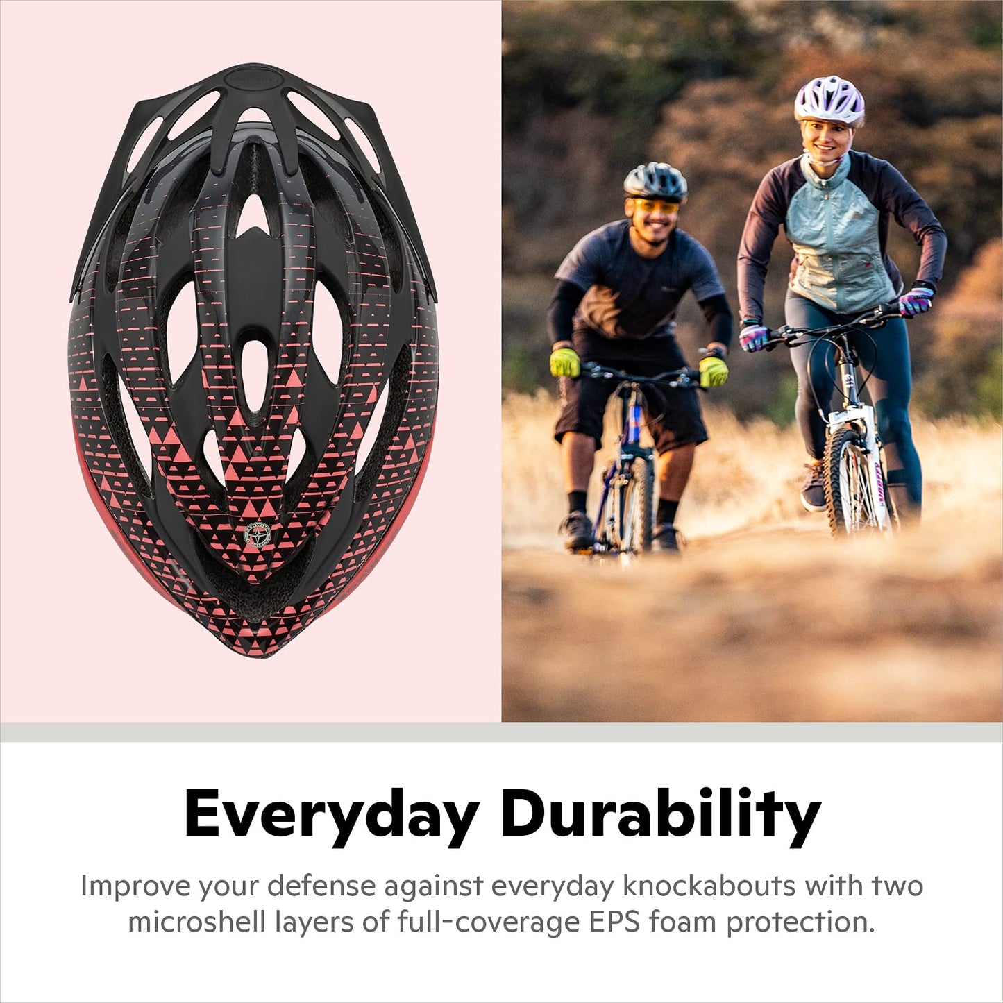 Schwinn Thrasher Adult Bike Helmet, Ages 14 and Up with Suggested Fit 58 to 62cm, Rear LED Light, Lightweight with Adjustable Side and Chin Straps, Pink Coral/Grey