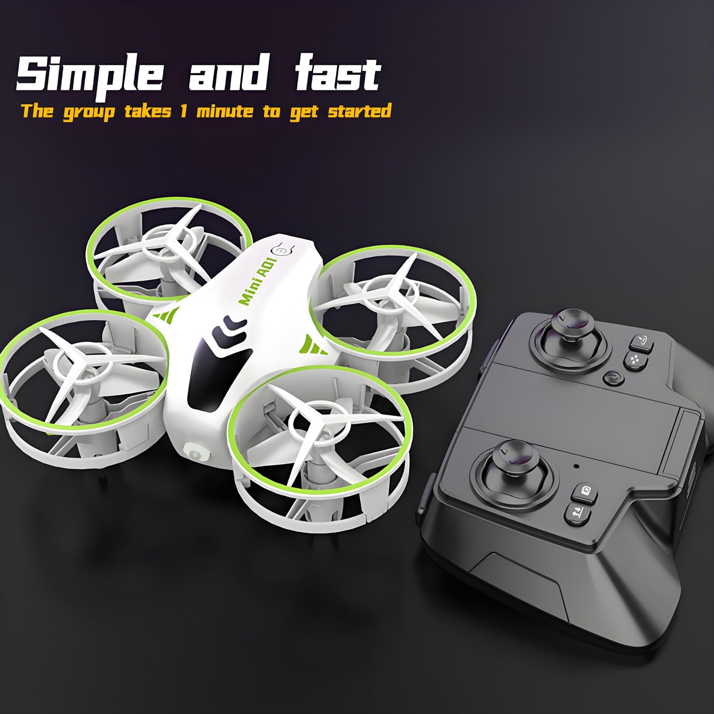 AOKZXC Drones for Kids, Mini Beginner RC Drone Kid with One Key Take Off-Landing, Altitude Hold, Headless Mode, 360° Flip, Child Drone with Blue Green Light, for Kids, Toys for Boys