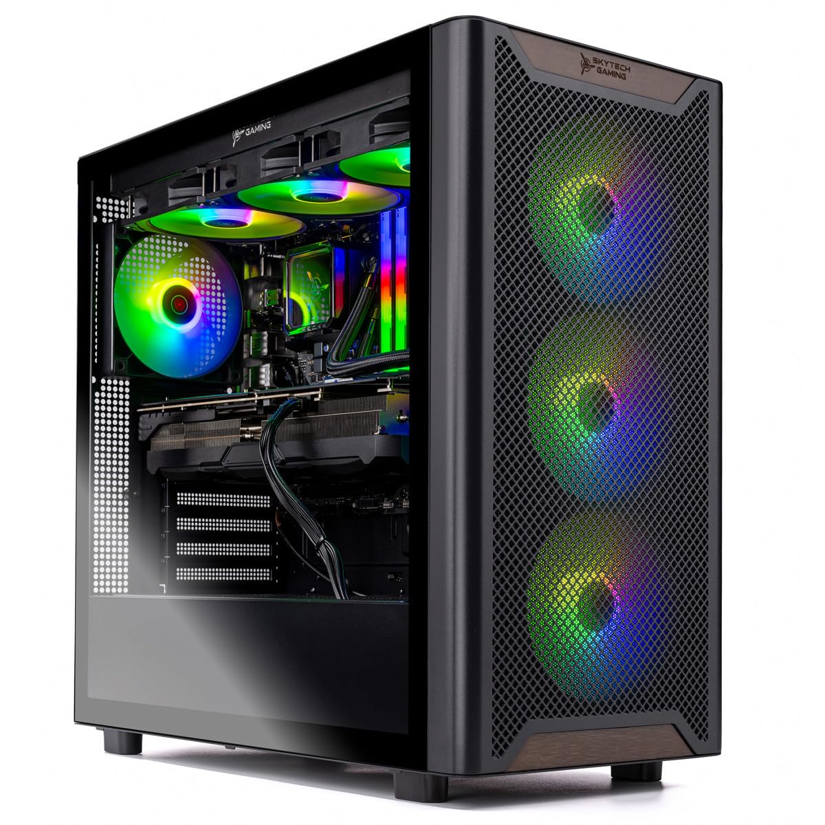 Skytech Gaming Chronos 3 Desktop PC, Ryzen 7 7700X 4.5 GHz (5.4GHz), NVIDIA RTX 5070 12GB, 1TB NVMe SSD, 32GB DDR5 RAM 5600 RGB, 850W Gold PSU, 360mm ARGB AIO, Wi-Fi, Win 11