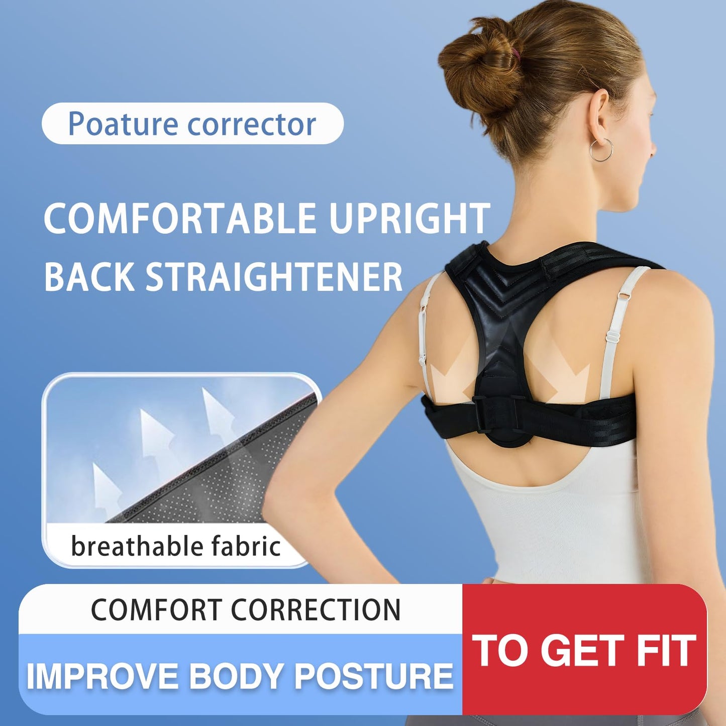 YUNYILAN Posture Corrector for Women and Men - Adjustable Shoulder Back Brace - Upper Back Pain Relief, Improve Posture Correct Hunchback Slouching Kyphosis Invisible Under Clothes