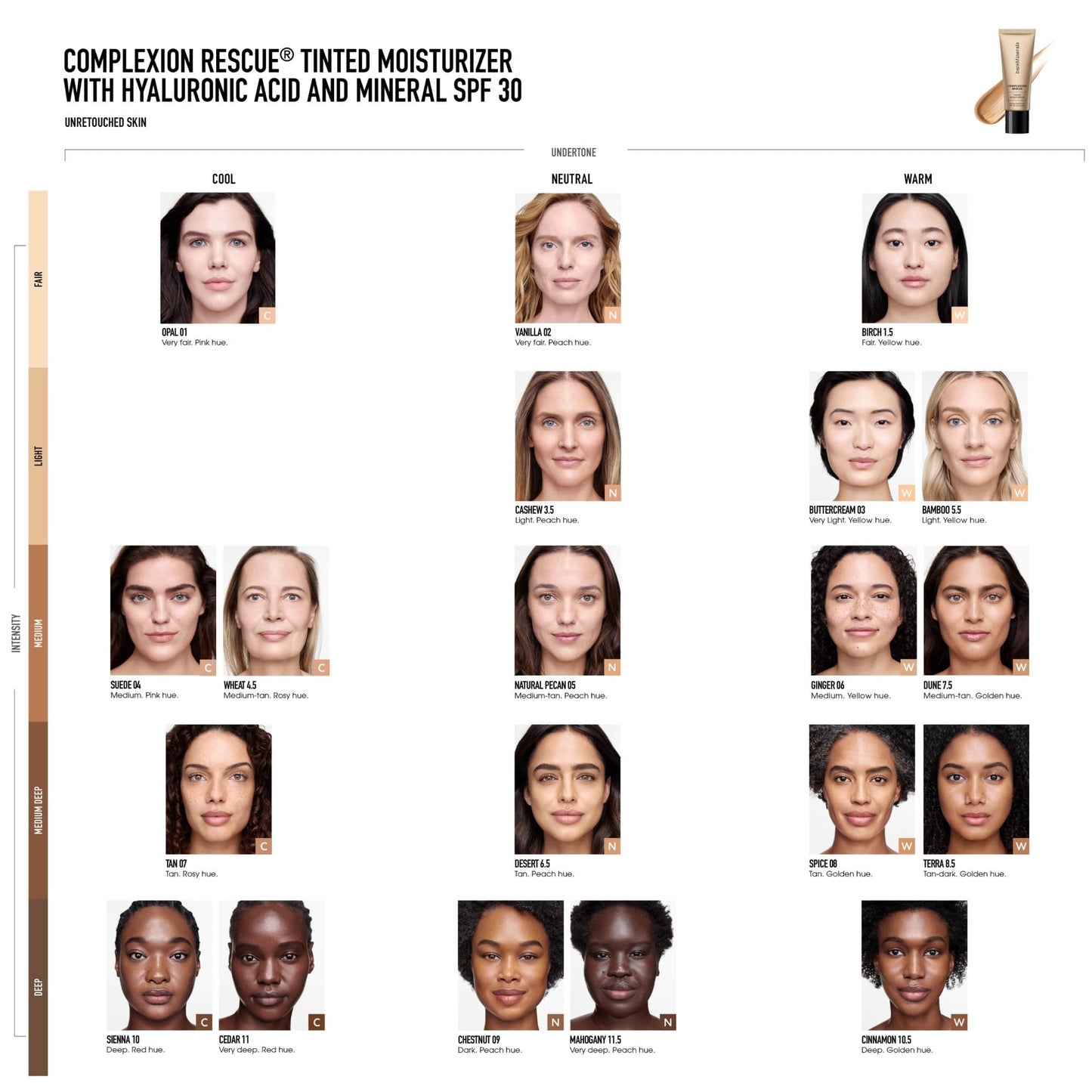 bareMinerals Complexion Rescue Tinted Moisturizer for Face with SPF 30 Travel Size, Dune 7.5