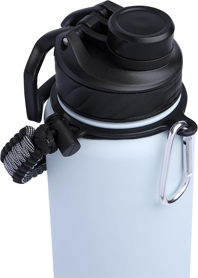 Zenith Chugger Stainless Steel Bottle with Carabiner, Compass, Signal Whistle, and Fire Starter - 40 Oz - Harbor Powder Coat