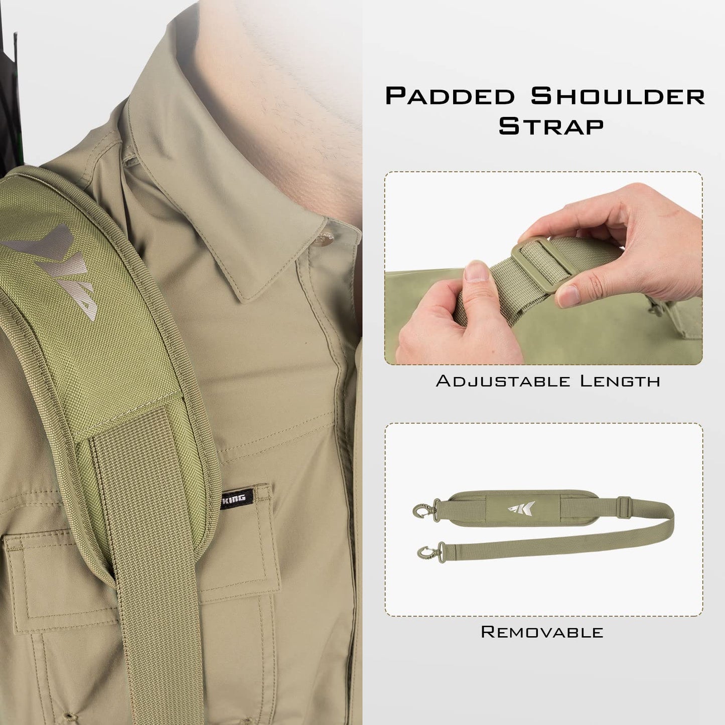 KastKing Karryall Fishing Rod Bag,81L Large Storage Water-resistant Rod Case Holds 6 Rods & Reels,Foldable Fishing Bag Accommodate Fishing Gear and Equipment,Fishing Gifts for Men,Khaki