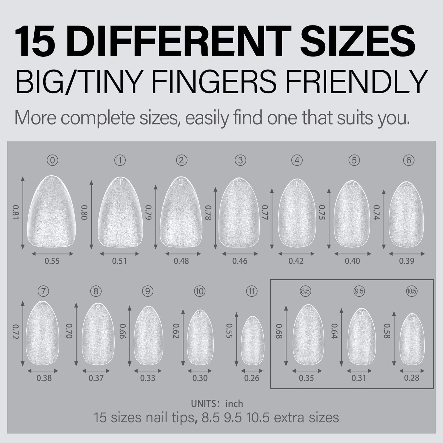 AILLSA Short Almond Nail Tips 450PCS Upgraded Matte Gel Nails Tips No Filed Pre-shaped Soft Full Cover Short Almond Nails Clear False Gelly Nail Tip for Soak Off Nail Extensions 15 Sizes
