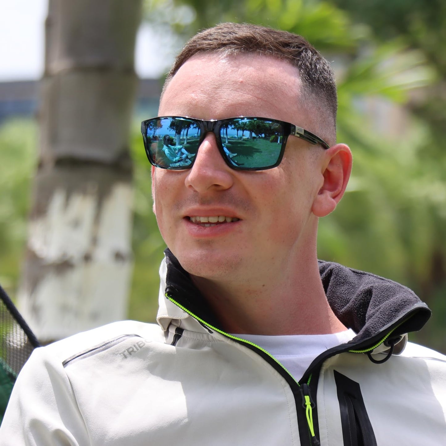 INFI Fishing Polarized Sunglasses for Men Driving Running Golf Sports Glasses Square UV Protection Designer Style Unisex (Shiny Blue Leopard/Ice Blue Lens)