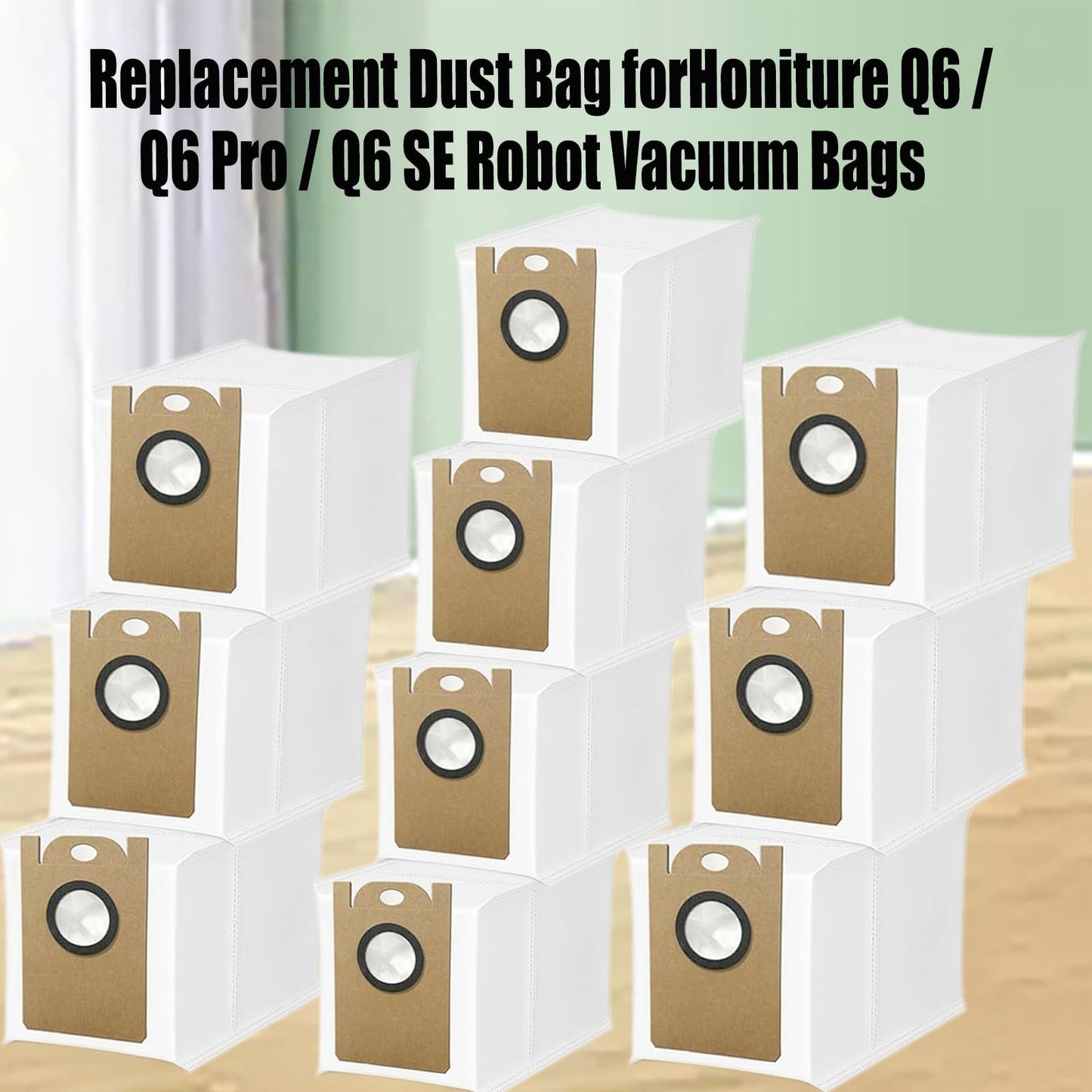 10 Pack Disposable Dust Bag Only Replacement for Honiture Q6 / Q6 Pro / Q6 SE Robot Vacuum Bags