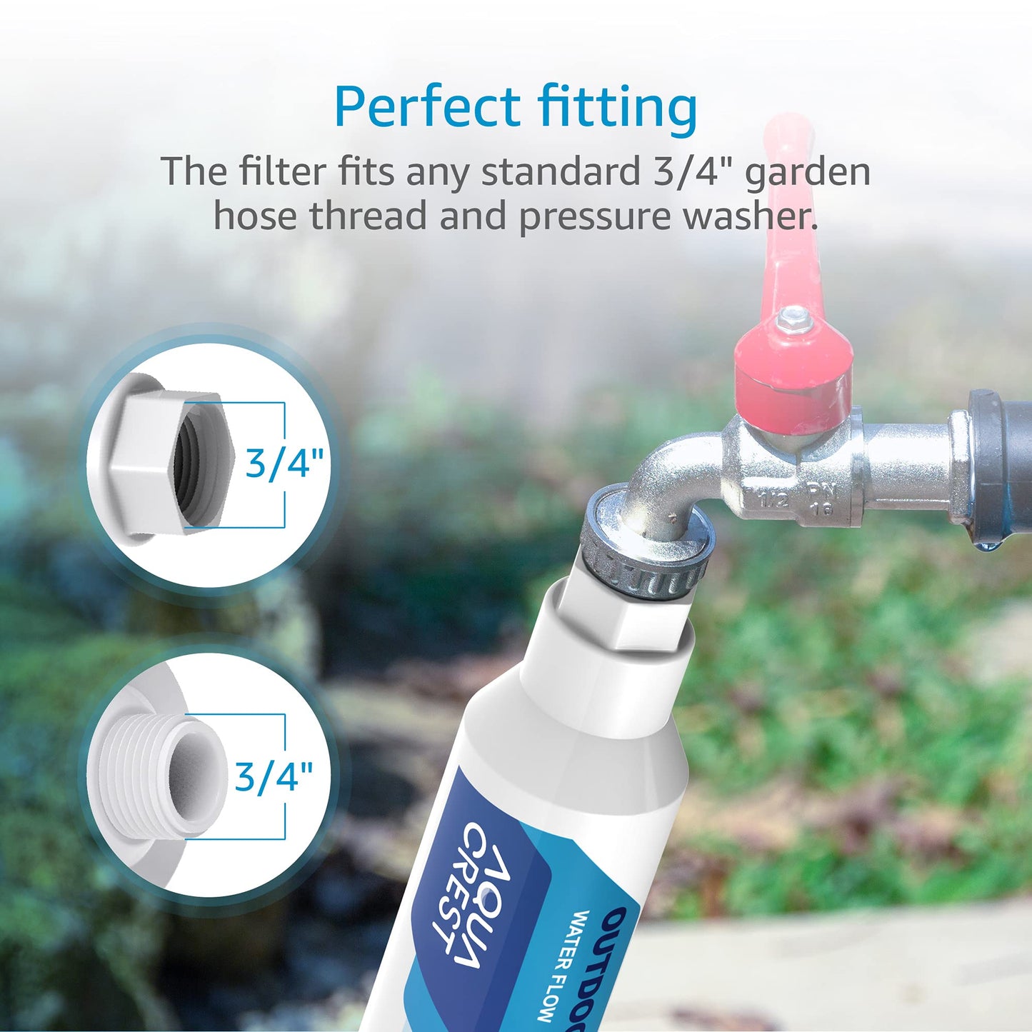 AQUACREST Inline Water Filter, Dedicated for Car Washing, Window & Yard Cleaning, Effectively Reduce Hard Water Spots, Soften Water, Upgraded Formula, Pack of 2