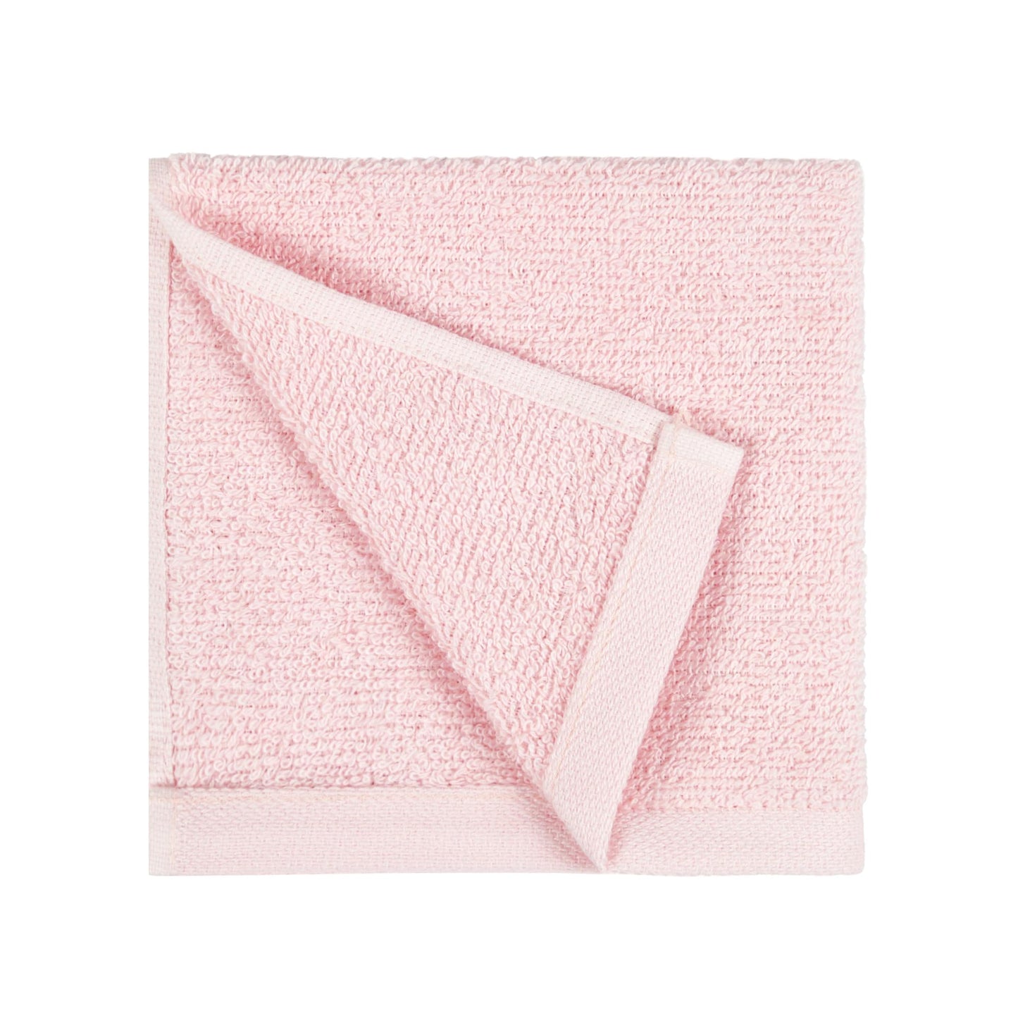 Amazon Basics face Towels for bathroom, 100% Cotton Extra Absorbent washcloth , Fast Drying - salon towel - 24 Pack Petal Pink (12 x 12 inches)