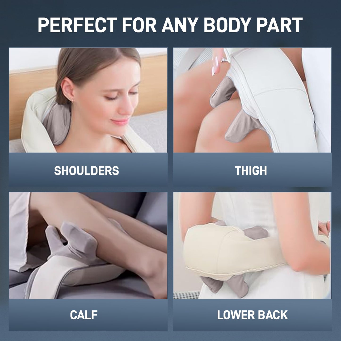 BackPlus Platinum Cordless Neck Massager – Deep Tissue Shiatsu Massage with Heat – Deep Kneading Stress Relief for Back Pain