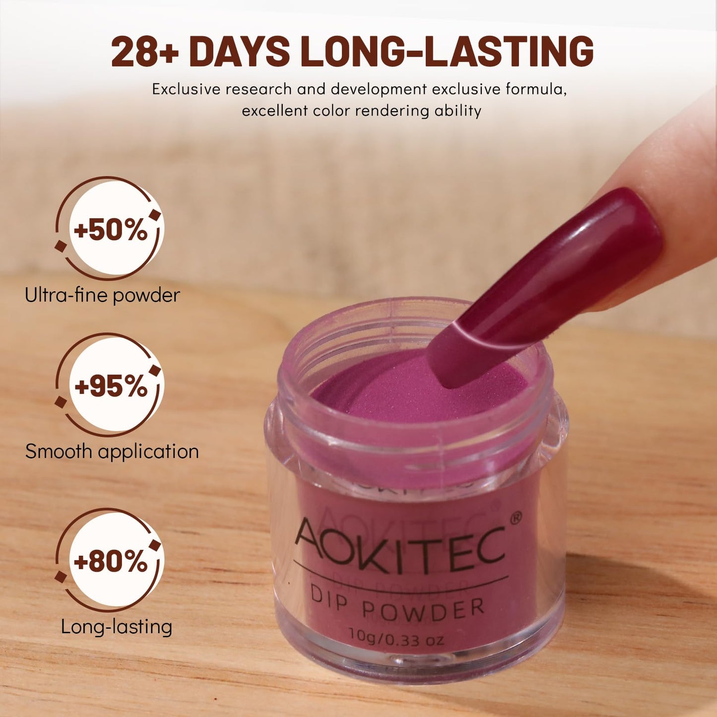 Aokitec 23pcs Dip Nail Kit - 8 Colors Fall Series with Clear Base Activator Top Gel Dipping Powder Liquid Set for French Manicure