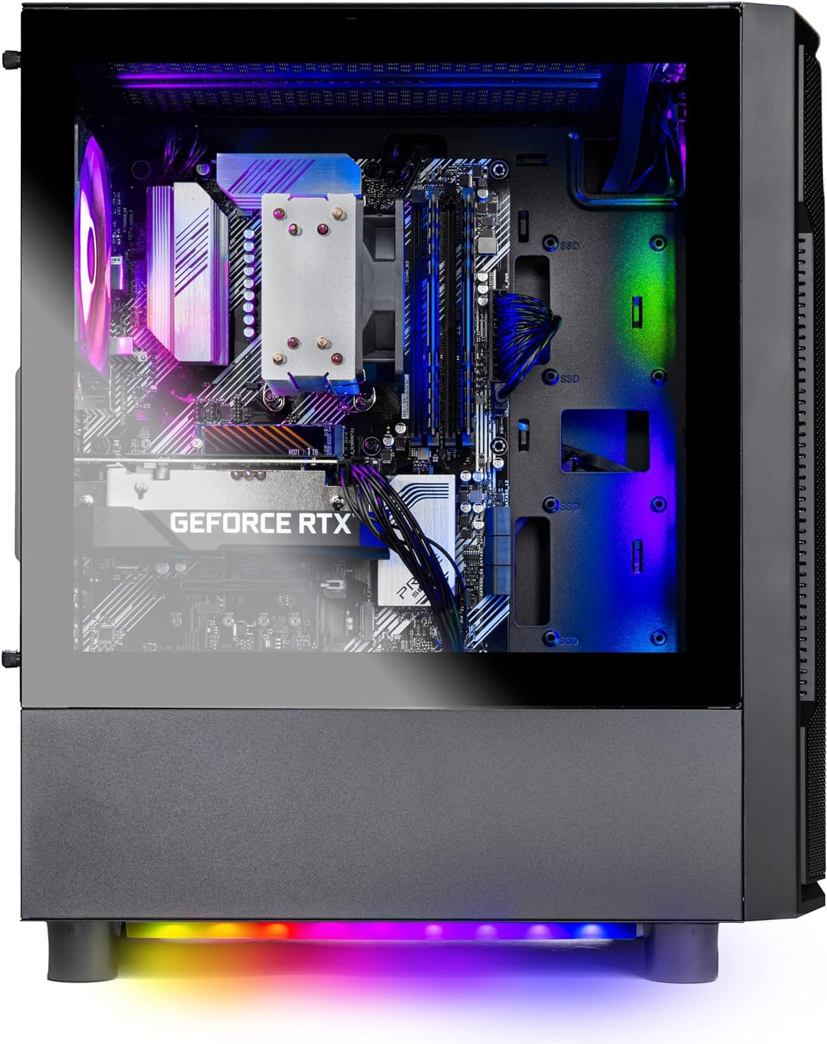 Skytech Shadow Gaming PC Desktop, Ryzen 7 7700 3.8 GHz (5.3GHz Turbo Boost), NVIDIA RTX 4060 8GB GDDR6, 1TB SSD, 16GB DDR5 RAM 5200, 650W Gold PSU, Wi-Fi, Win 11 Home