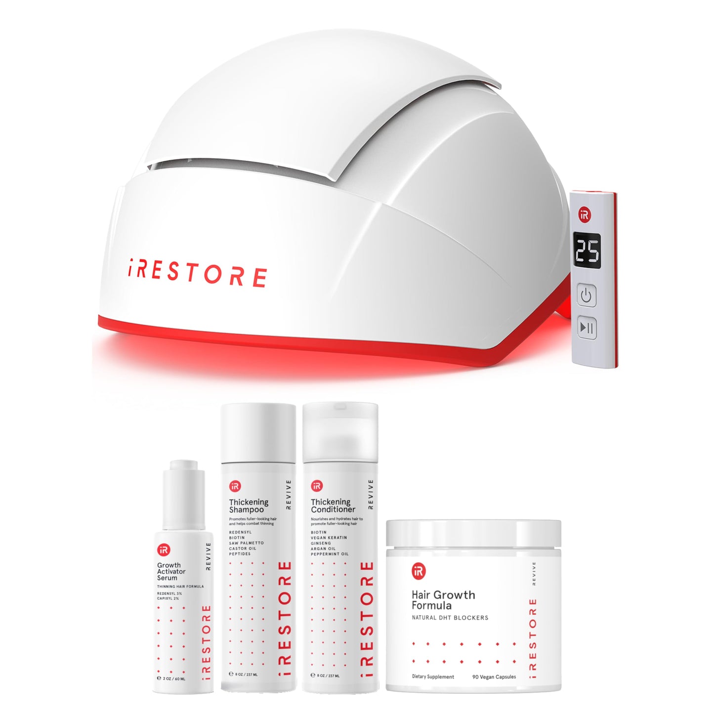 Complete Hair Growth Power Kit: Professional Hair Device + Hair Growth Supplement, Activator Serum, Thickening Shampoo & Conditioner