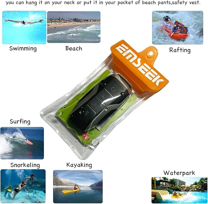 Waterproof Car Key Fob Case Swim Dry Key Shell Bag Surf Wallet Waterproof Holder Pouch for Key ID Credit Card