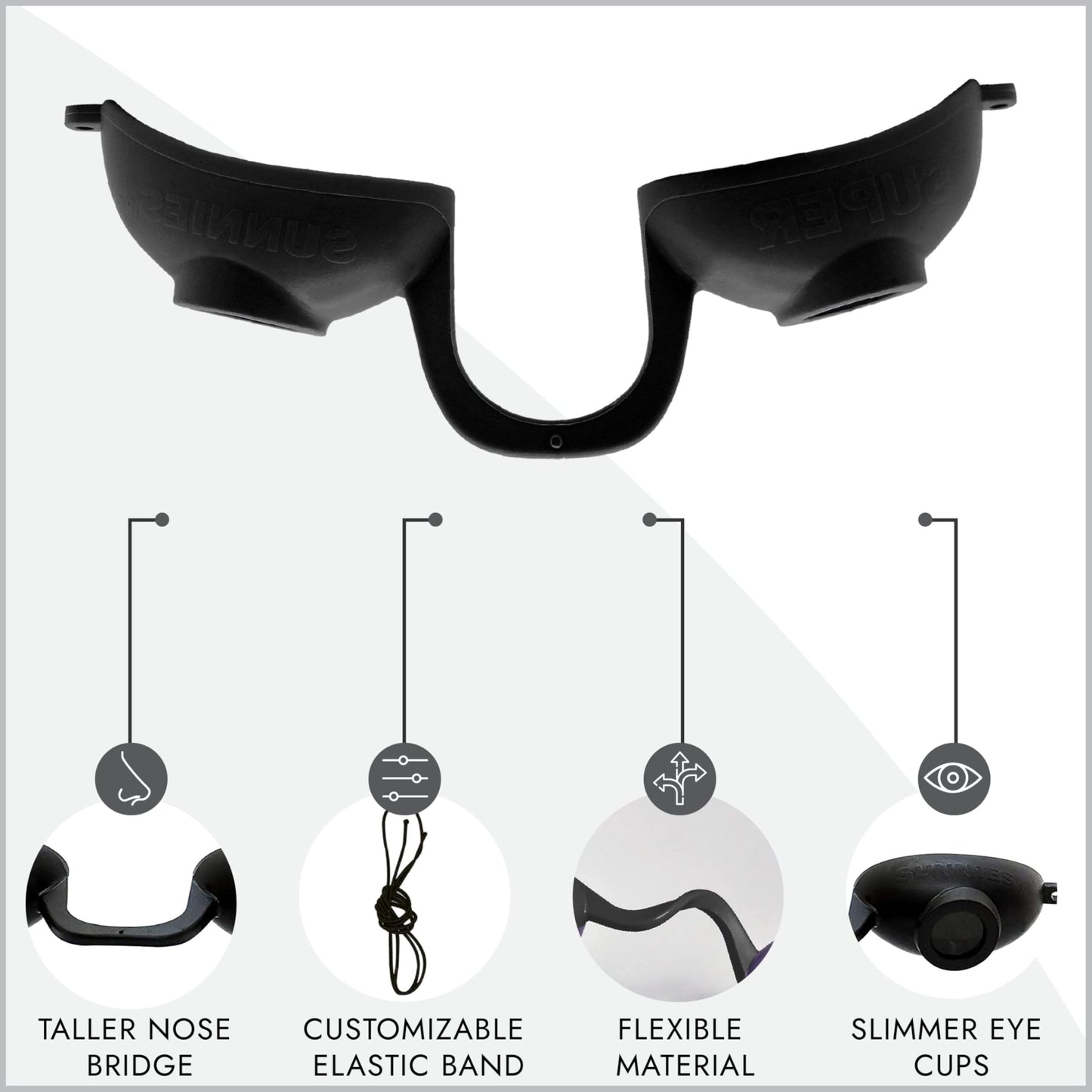 EVO FLEX Sunnies Flexible Tanning Bed Goggles UV Eye Protection Glasses 4 Pack (Black), FDA Compliant
