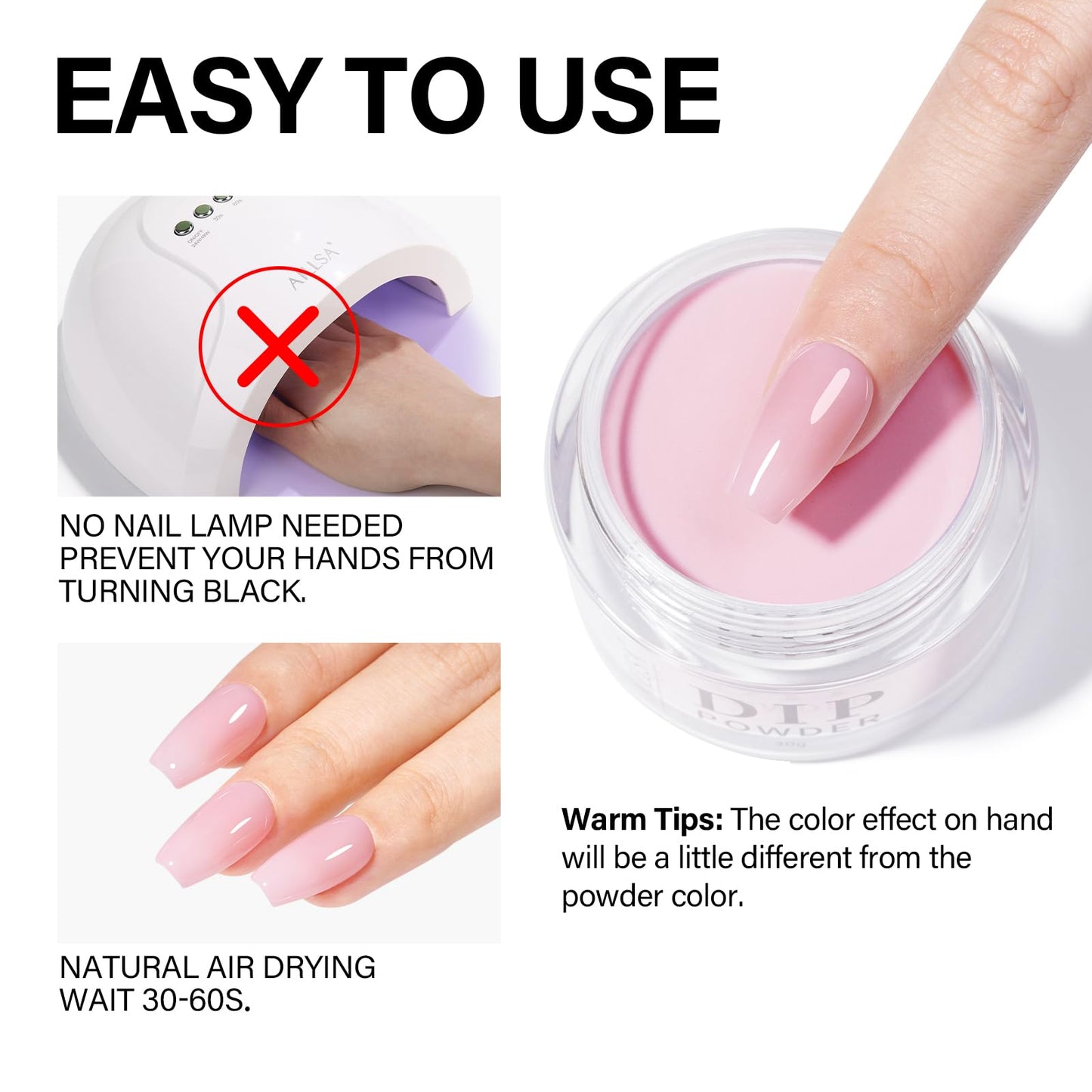AILLSA Nail Dip Powder Sheer Pink Nail Dipping Powder Translucent Jelly Nude Pink Dip Powder Colors for Nail Art French Manicure at Home Easy to Use Neutral Dip Powder for Valentine's Day Gift (1 Oz)