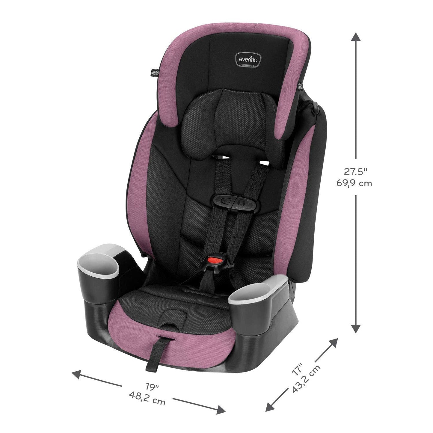 Evenflo Maestro Sport Convertible Booster Car Seat, Forward Facing, High Back, 5-Point Harness, For Kids 2 to 8 Years Old, Whitney Pink