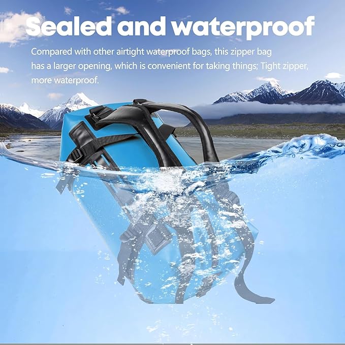 ESONE Dry Bag Waterproof Backpack for Men/Women Waterproof Backpack for Travel Dry Bag Backpack Waterproof Duffel Bag for Kayaking Rafting Boating Swimming Camping Travel Beach 50L