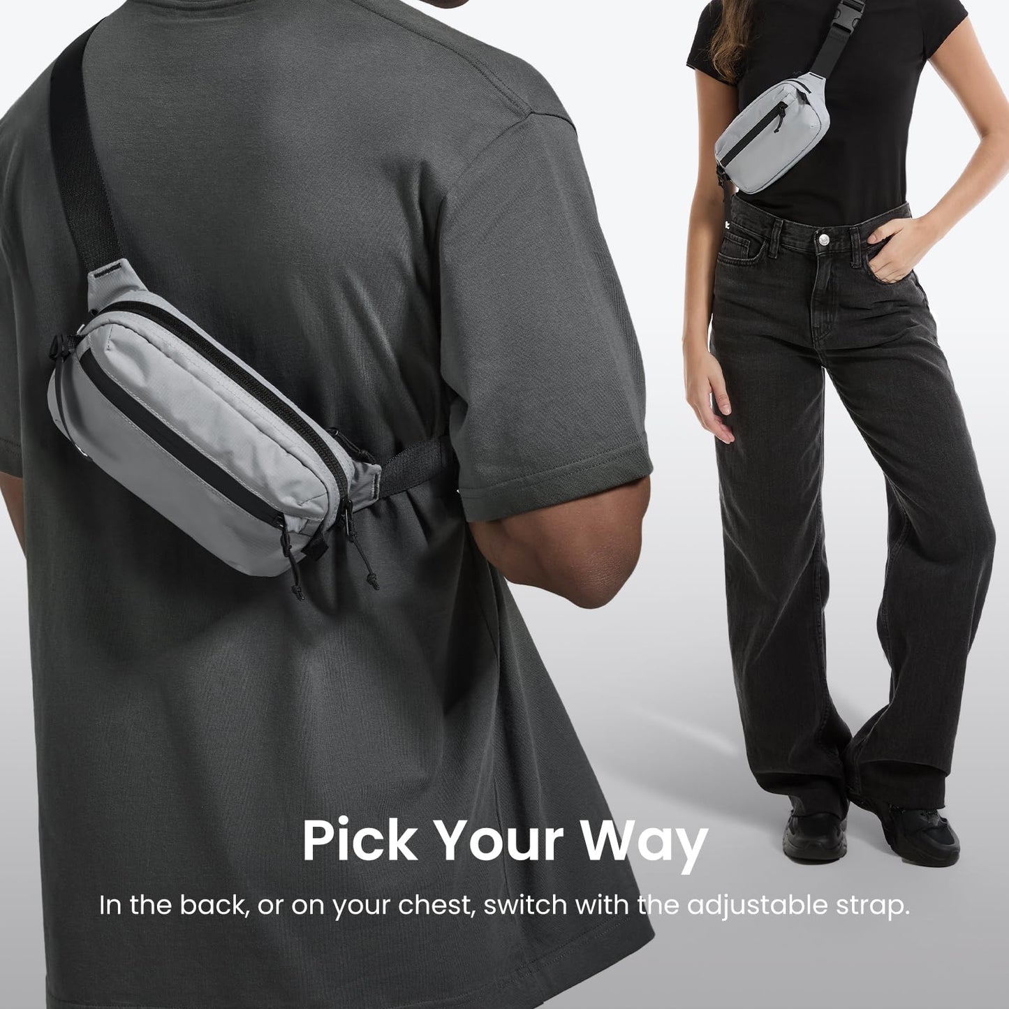 tomtoc 1.5L Sling Bag with RFID Blocking, Crossbody Bag Minimalist Chest Shoulder Pack for Men and Women, Water-resistant Lightweight Carry Casual Bag for Travel, Daily Use