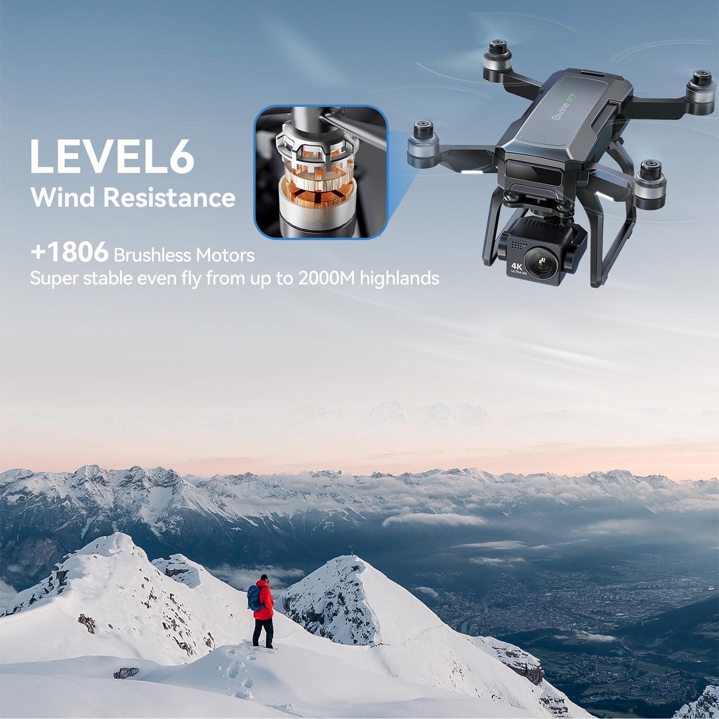 Bwine F7GB2 Pro Drones with Camera for Adults 4K UHD Aerial, 3-Axis Gimbal, 10000FT Control, 75 Mins Flight Time with 3 Batteries, GPS Follow, Waypoint, Orbit Fly, Auto Return, Beginner Mode