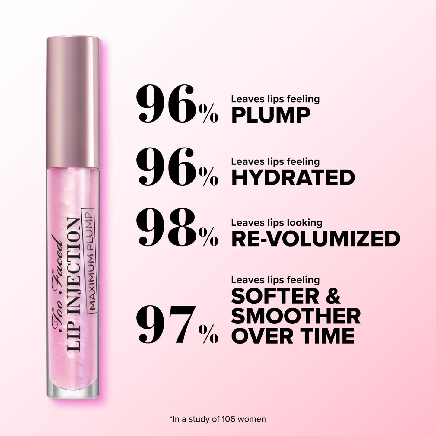 Too Faced Lip Injection Maximum Plump Extra Strength Lip Plumper Gloss | Hydrating + Plumping, 0.14 Fl Oz, Blueberry Buzz