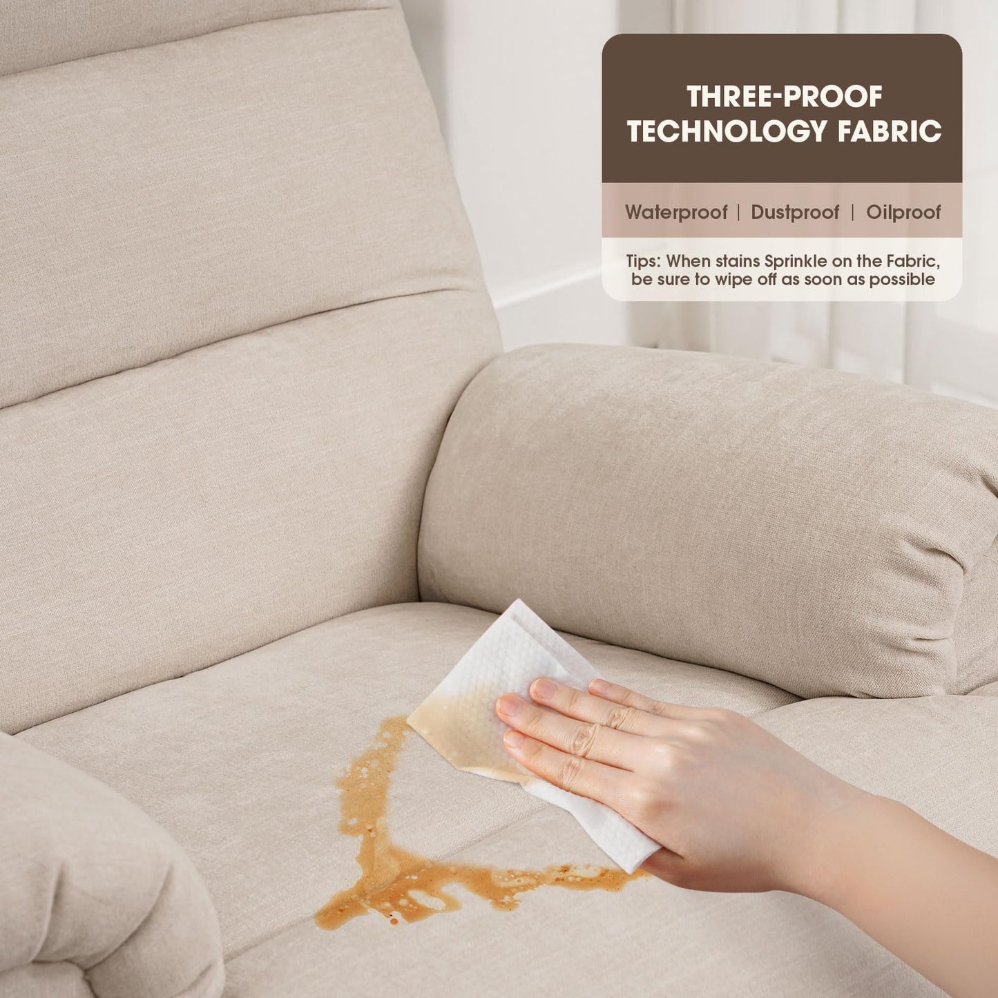 Divanus Large Glider Rocker Recliner,Beige Swivel Rocking Recliner Chair,Reclining Sofa Rocking Chair Nursery,23 Inches Deep Seat & 27 inches High Back,for Living Room, Bed Room (Beige)