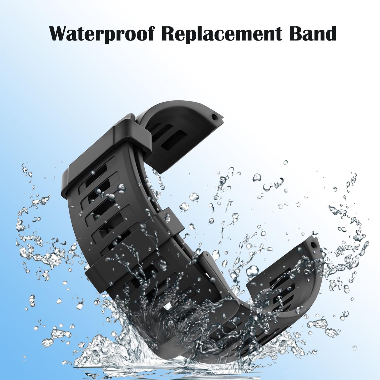 Gleenice 2 Pack Waterproof Replacement Band Compatible with Garmin Instinct, Soft Silicone Replacement Watch Strap Compatible with Garmin Instinct 2 / Instinct Esports / Solar / Tide / Tactical,