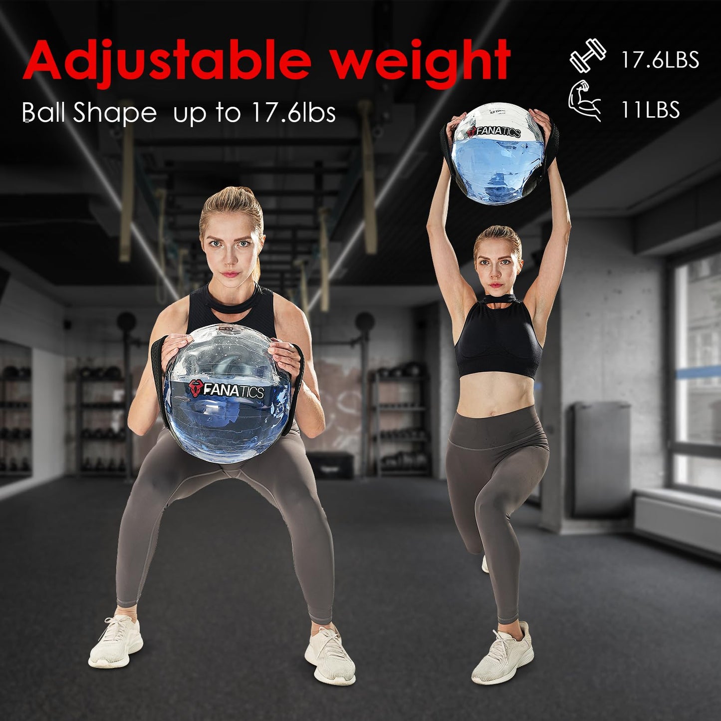 FANATICS Aqua Bags Training Power Bag Water Sandbag with Water Weight, Adjustable Water Filled Weight Balance Trainer, Sandbag Kettlebell Alternative Portable Strength Training Equipment