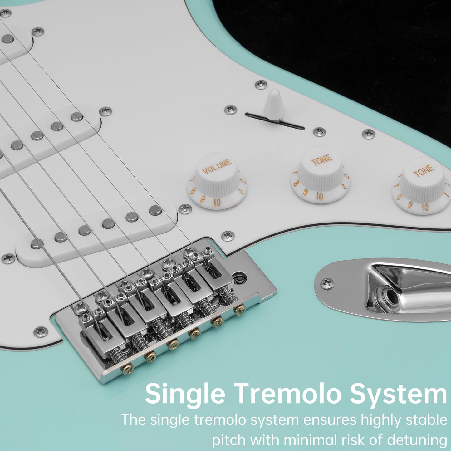 AODSK Electric Guitar with Amp Beginner Kit 39 Inch Solid Body Full Size,All Accessories,Digital Tuner,Six Strings,Four Picks,Tremolo Bar,Strap,Gig Bag,Starter kit