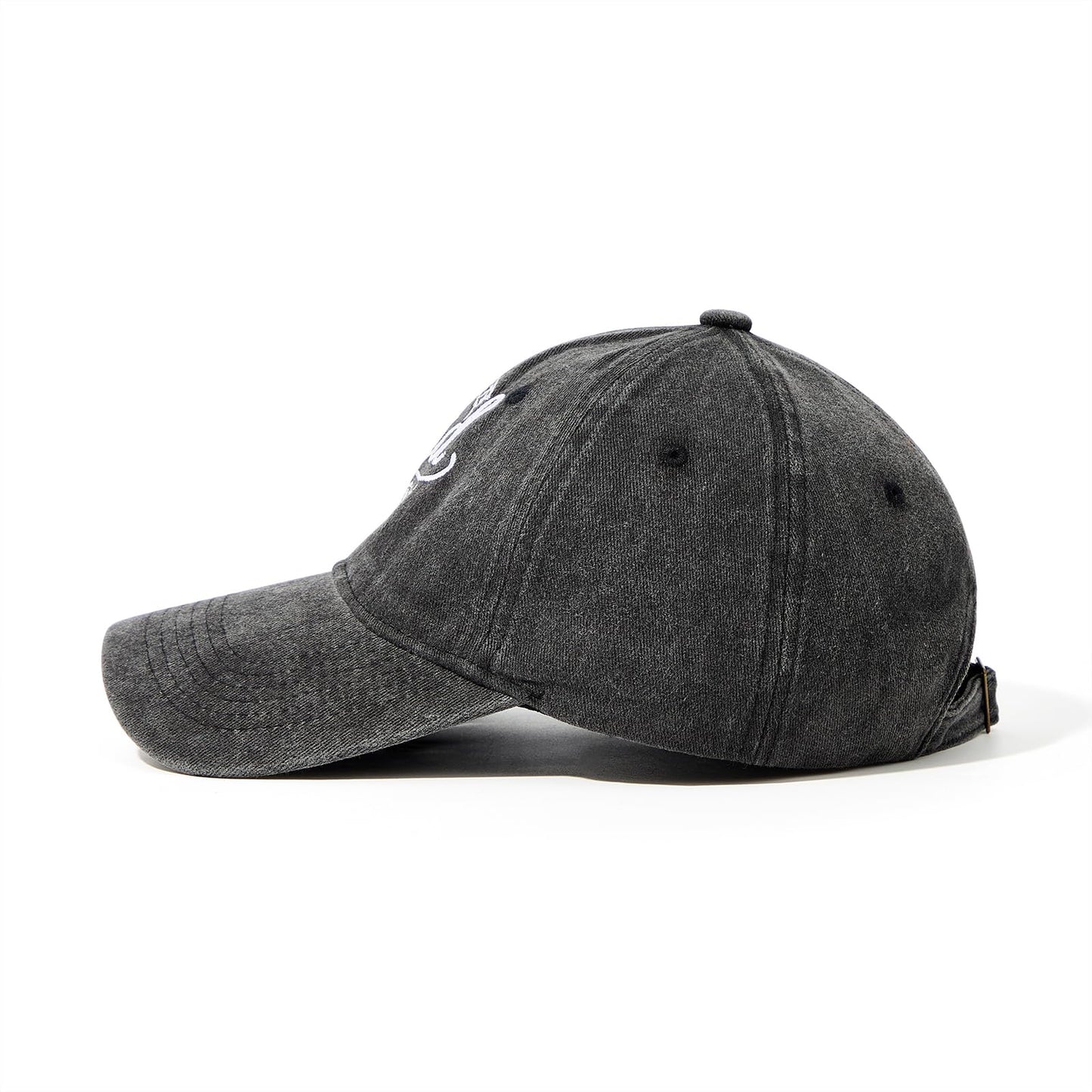 Black Dad Hat Baseball Caps for Men Trucker Adjustable Ponytail Golf Tennis Black Papa Hats Gifts for Dad