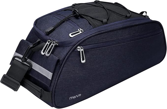 MOSISO Bike Rack Bag, Waterproof Bicycle Trunk Pannier Rear Seat Pouch Cycling Bike Carrier Backseat Storage Luggage Saddle Shoulder Bag