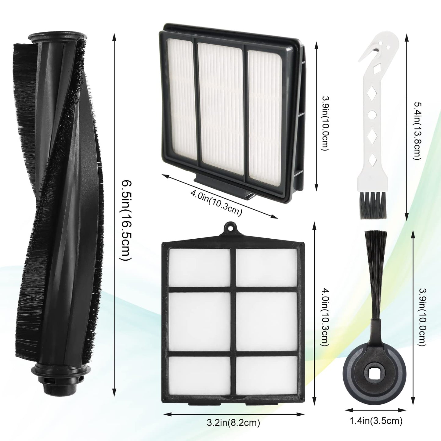 Replacement Parts for Shark ION Robot AV751 AV752 AV753 RV700_N RV720_N RV850 RV851WV Vacuum Cleaner Accessories by Techecook - 6 Side Brushes,3 Hepa Filter,1Main Brush,1 Filter Guard,1 Cleaning Brush