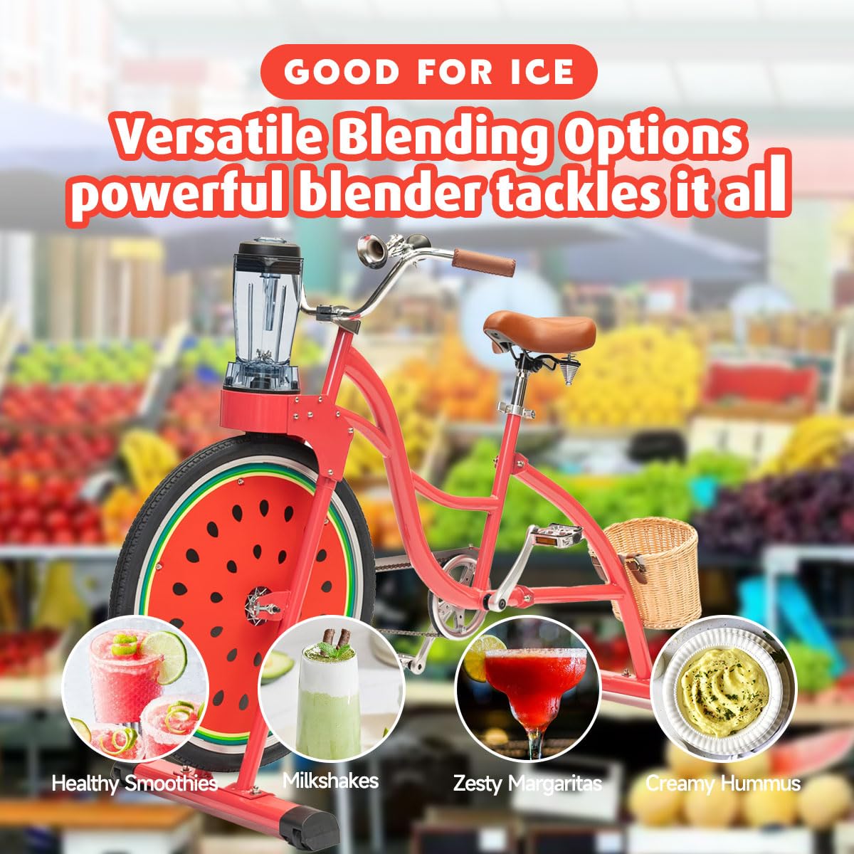 Beach Party Blender Bike - Stationary Smoothie Blender & Juicer Smoothie Bike/customized Cheap juicer blender bike Stationary bike (Orange)