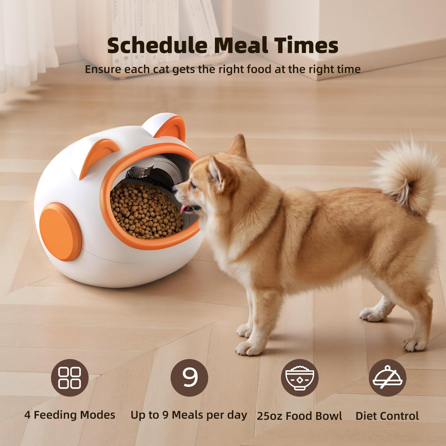 Smart RFID Cat Feeder with Collar Sensors – Automatic Timed Pet Feeder for Multi-Cat, 4 Feeding Modes, Voice Recorder, LCD Display, Wet/Dry Food Compatible