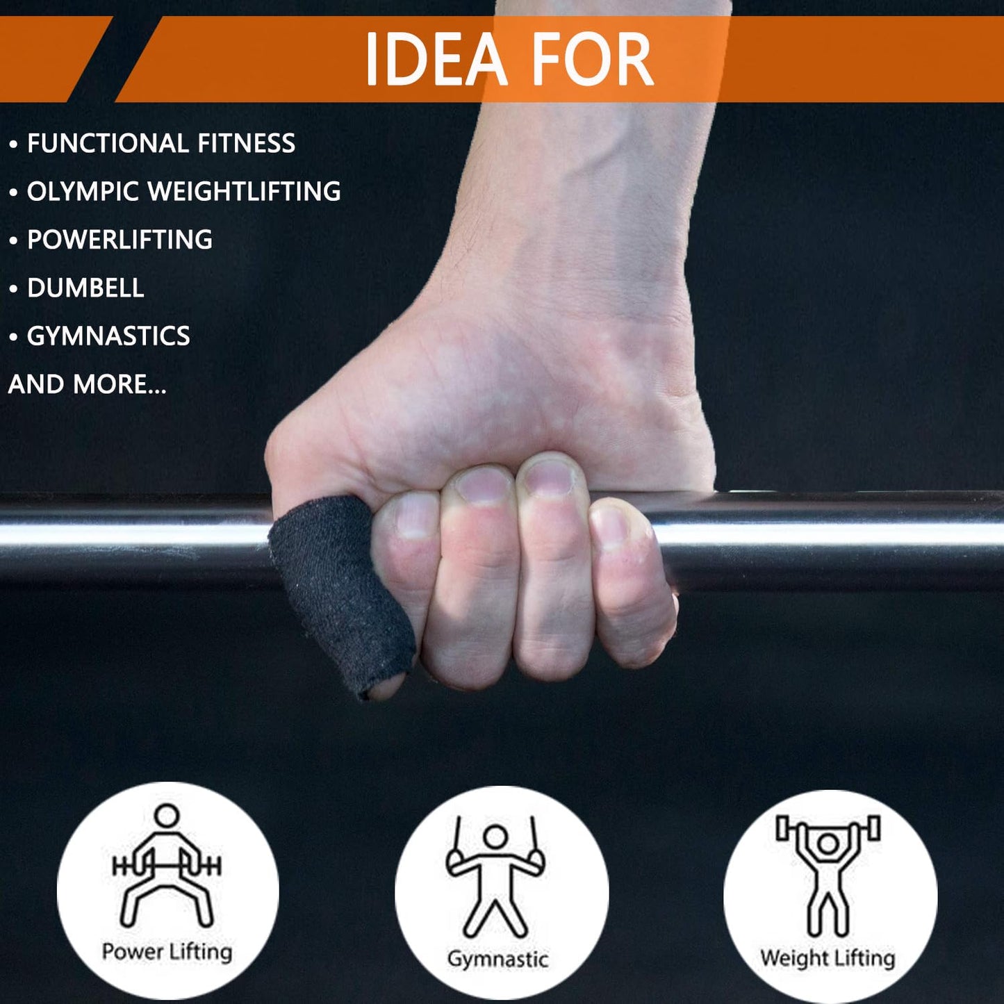 ANAMPION Weightlifting Hook Grip Tape 4 Roll 23ft/Roll Comfortable & Stretchy Athletic Thumb Tape for Weight Lifting & Cross Training Gym Workout Tape - Protect Thumb, Wrist & Finger (MIX-1.5"-4Roll)