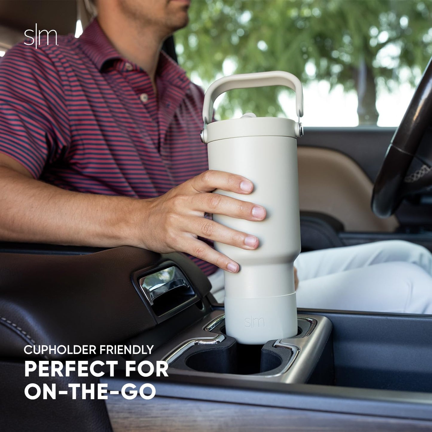 Simple Modern Trek Pivot | 30oz Flip Straw Tumbler with Handle | Water Bottle & Boot | Interchangeable Straw & Chug Lids | Insulated Stainless Steel Jug | Gym Sports Outdoors | Winter White