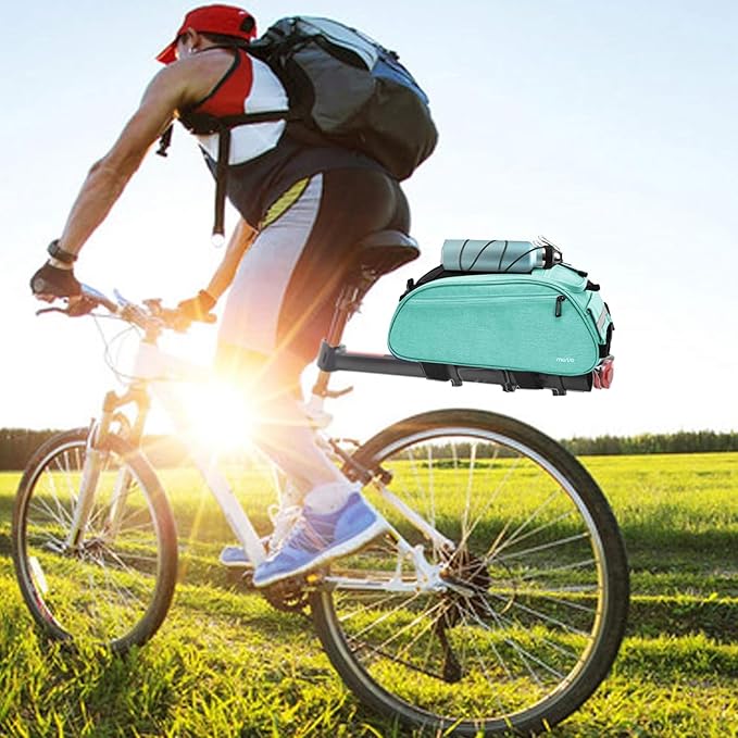 MOSISO Bike Rack Bag, Waterproof Bicycle Trunk Pannier Rear Seat Pouch Cycling Bike Carrier Backseat Storage Luggage Saddle Shoulder Bag