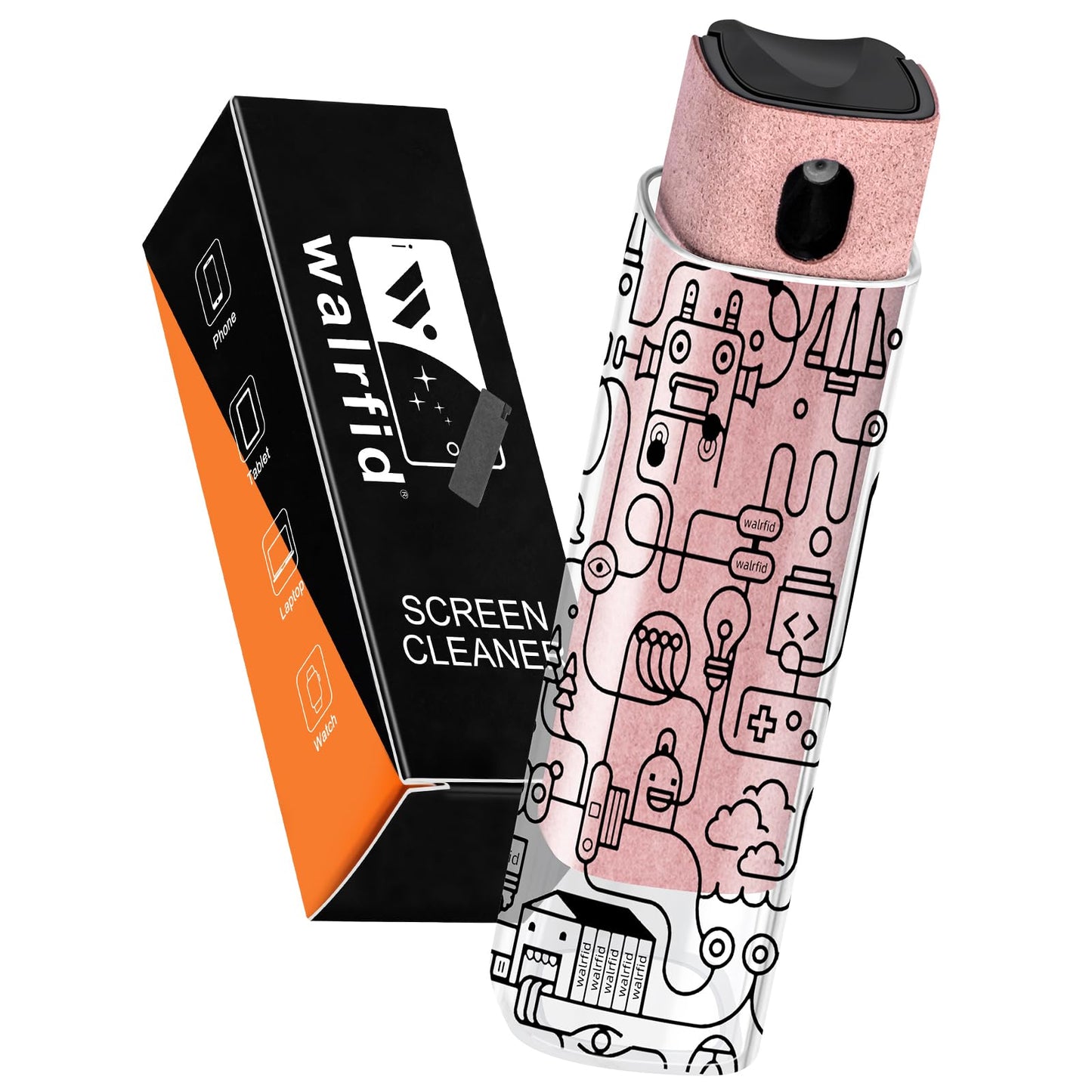 Touchscreen Mist Cleaner Spray, walrfid Electronic Screen Cleaner for TV, Laptop, Tablet, PC, Computer Monitor LCD Flat Screens, Eyeglasses - Pink