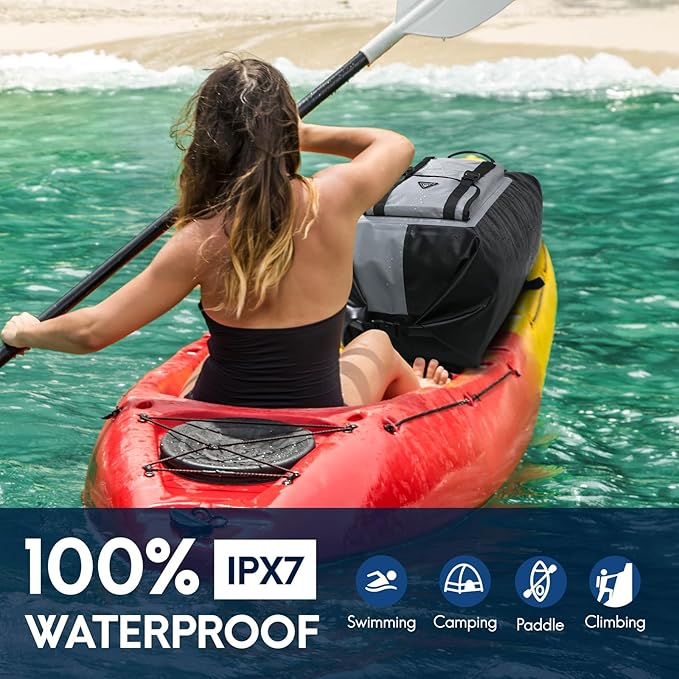 Haimont 100% Waterproof Roll-Top Backpack Heavy Duty Large Capacity IPX7 Dry Bag for Kayaking Rafting SUP Camping, 60/100L