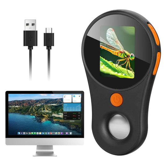 Macro Digital Microscope Fixed Focus, Portable Handheld Digital Microscope with 2.0inch IPS Color Screen 500x Magnification 200w Pixel USB Microscope with 8LED Lights Compatible with Windows Mac OS