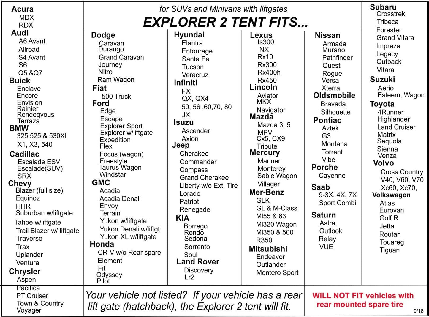 DAC Explorer 2 SUV and Minivan Tent