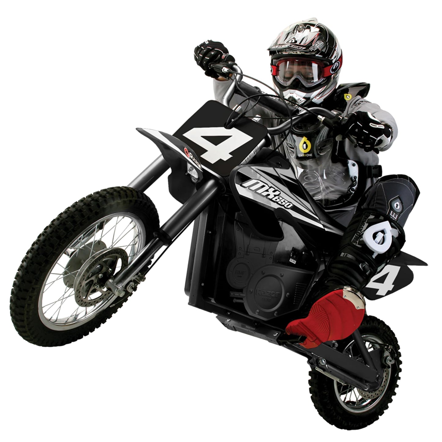 Razor MX650 Dirt Rocket Off-Road Motocross Bike–36V Electric Ride-On, Up to 17 mph, Front & Rear Suspension, Hand-Operated DualBrakes, Twist Grip Throttle, Authentic Motocross Bike Geometry