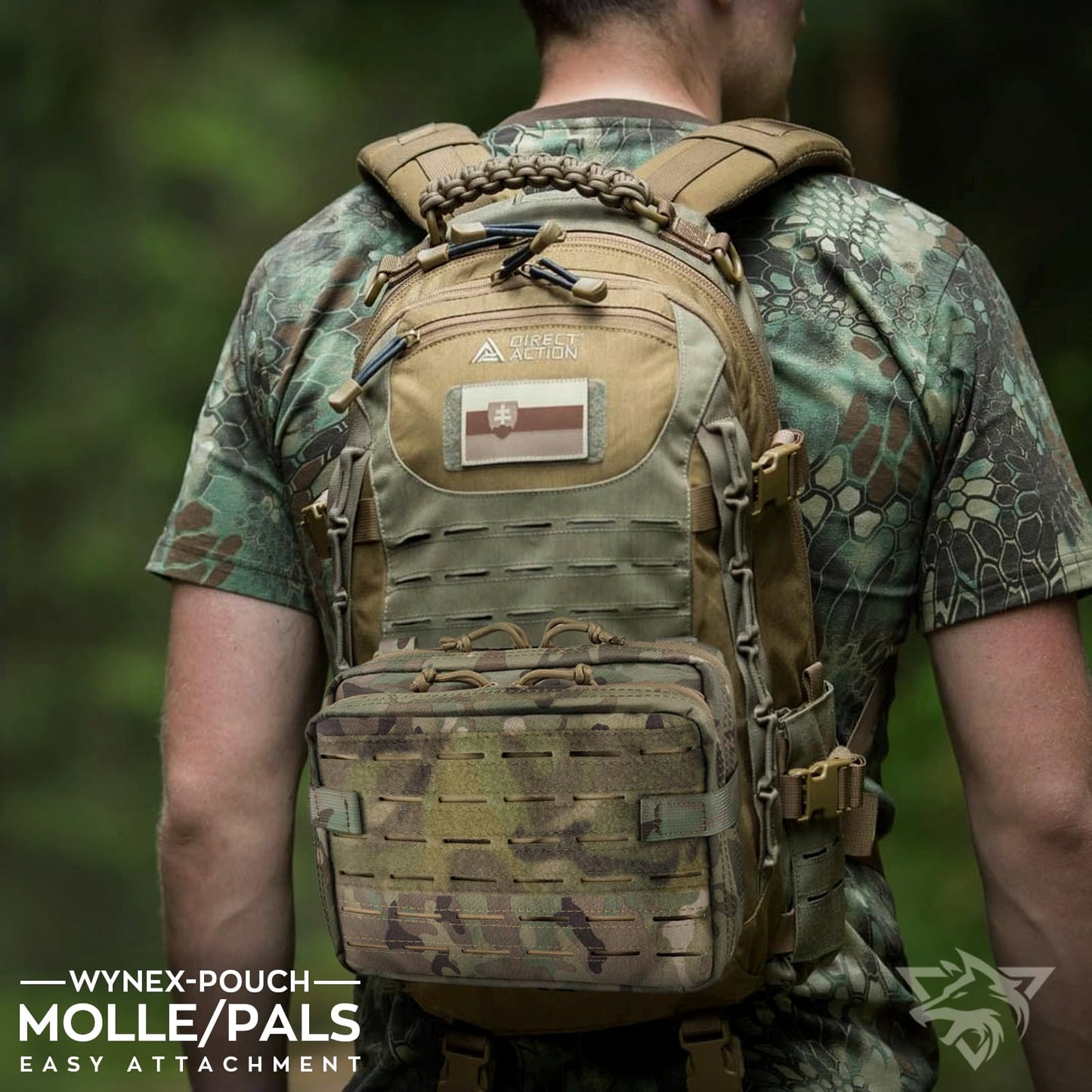 WYNEX Nylon Tactical Molle Admin Pouch of Laser Cut Design, Utility Pouches Molle Attachment Military Medical EMT Organizer with Map Pocket EDC EMT Pack IFAK Tool Holder Universal U.S.A Patch Included
