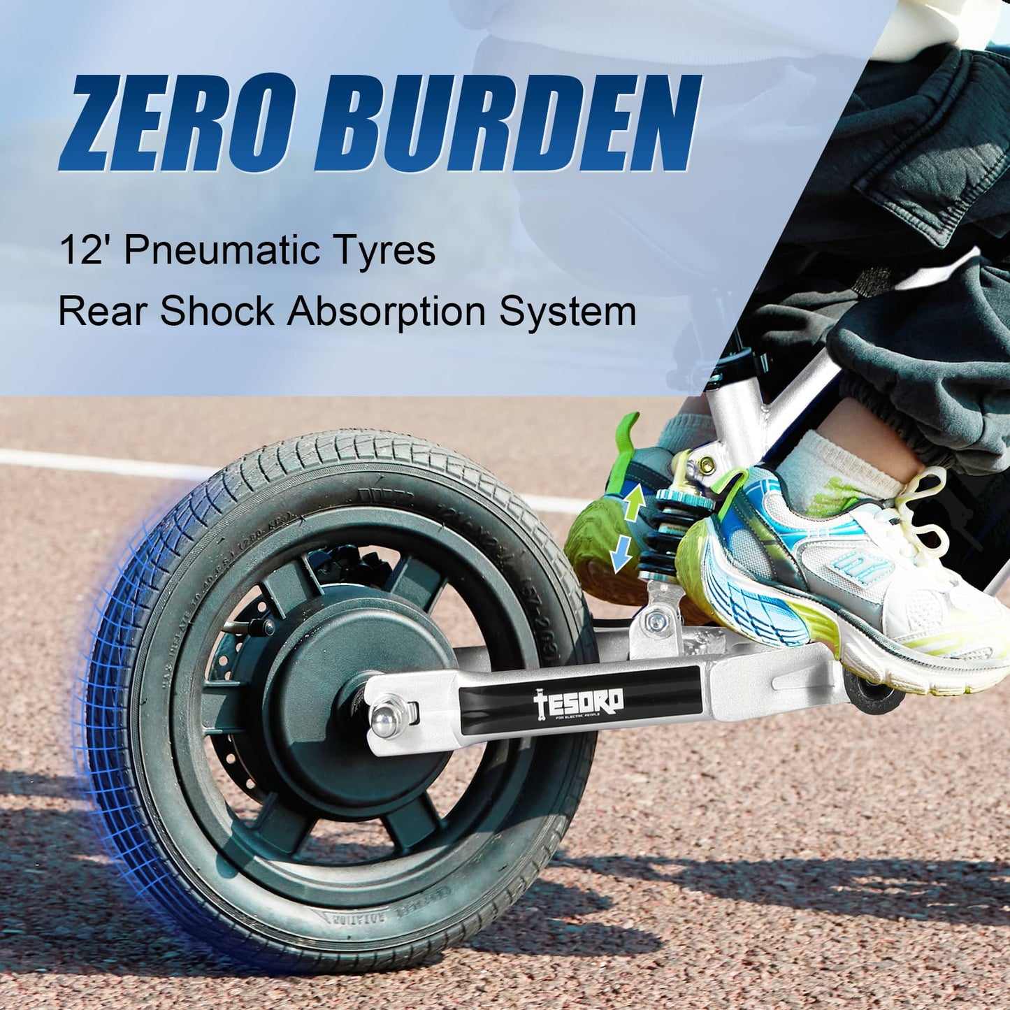 TESORO Electric Balance Bike 3-6, 24V 150W E Bike for Kids, 9.3MPH Kids Electric Dirt Bike with Adjustable Speed, 12” Electric Motorcycle for Kid, Rear Shock Absorber