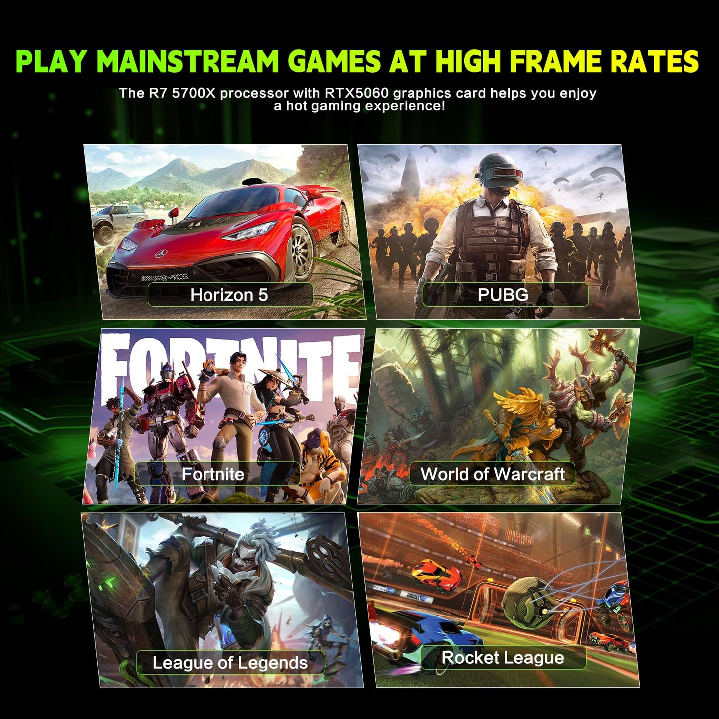 AEXPXO Gaming PC Desktop,Prebuilt Gaming Computer with,AMD Ryzen 7 5700X 3.4GHz,RTX5060 8GB GDDR7 DLSS4,32GB DDR4 RAM 3200MHz,1TB NVME SSD,ARGB Cooling Fan,Supply WiFi Support