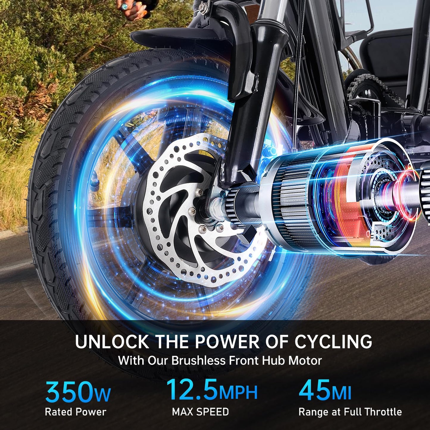 Electric Tricycle for Adults Foldable, 350W(Peak 500W) Folding Electric Trike, 3 Wheel Bikes for Adults with 480Wh Removable Battery, Trike Ebike with 2 Seats and Large Basket for Seniors Women Black