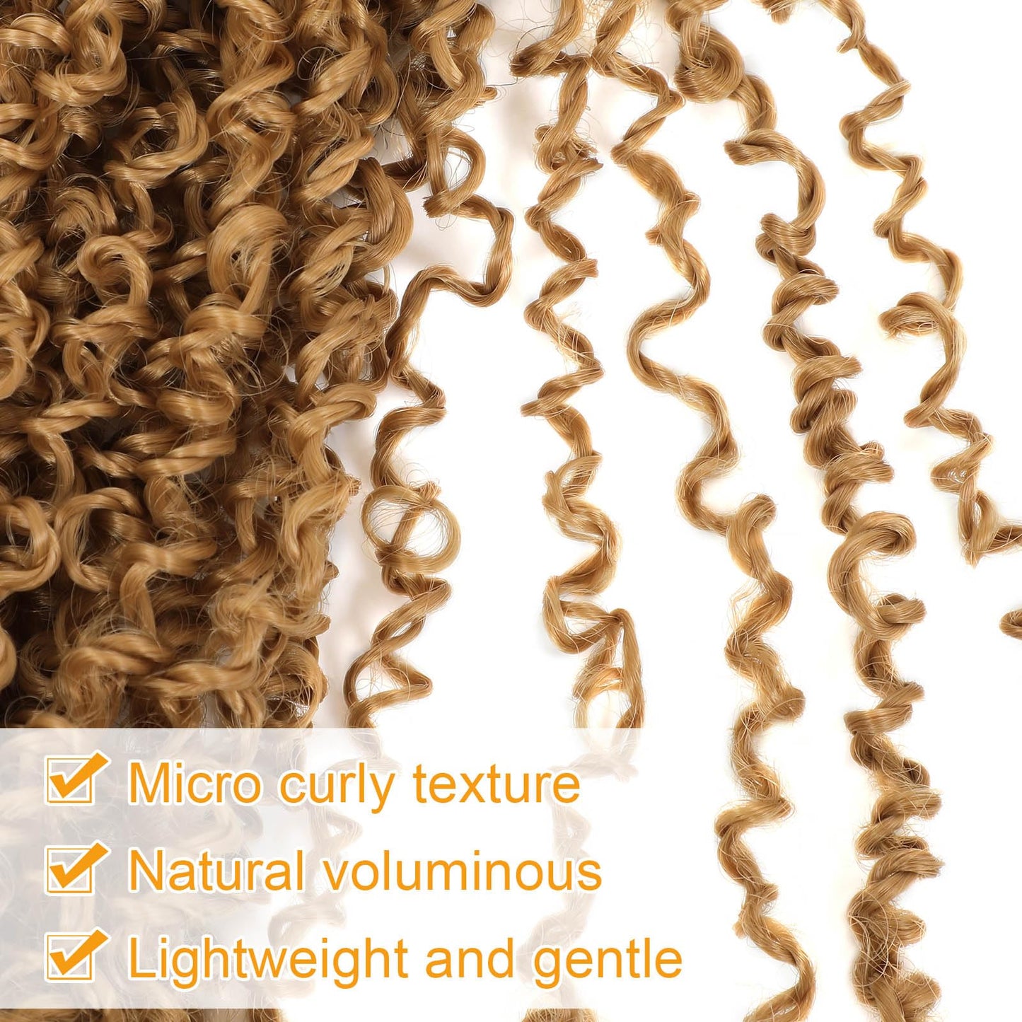 Aksice 10 Inch 8 Packs Yanky Twist Crochet Hair for Women Pre-looped Mini Twist Hair Bohemian Passion Twist Crochet Hair Boho Crochet Braids Synthetic (27#)